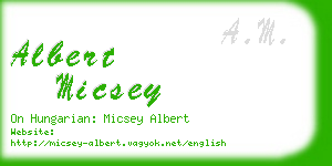 albert micsey business card